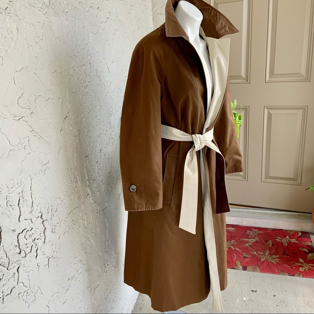 VTG 2in1 Reversible Belted Trench Coat-AQUA 5. Made in England. - Picture 4 of 13